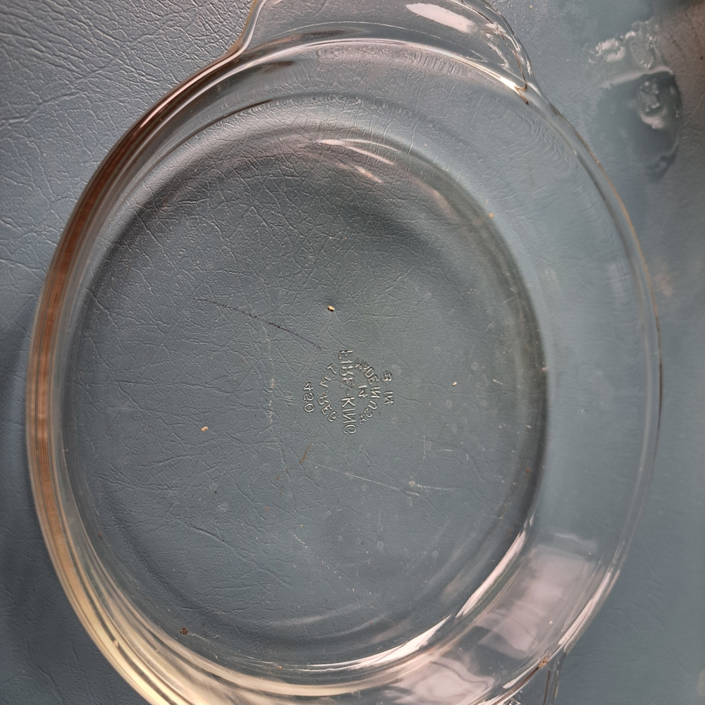 Fire King Clear Glass Pie Dish